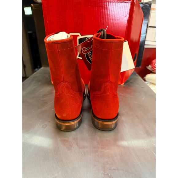 Justin McKean Red Water Buffalo 7” Women’s Roper Toe size 9 B NWT - Picture 4 of 8